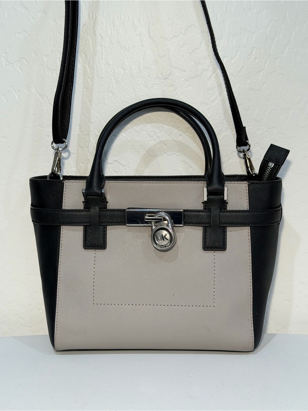 Michael Kors Hamilton Medium Color-Block Saffiano Leather Satchel